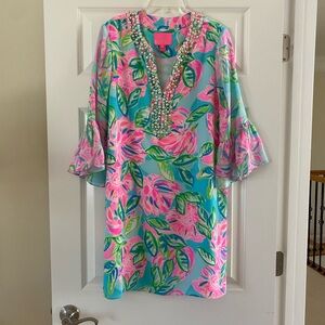 Lilly Pulitzer Elenor Silk Dress Totally Blossom size S